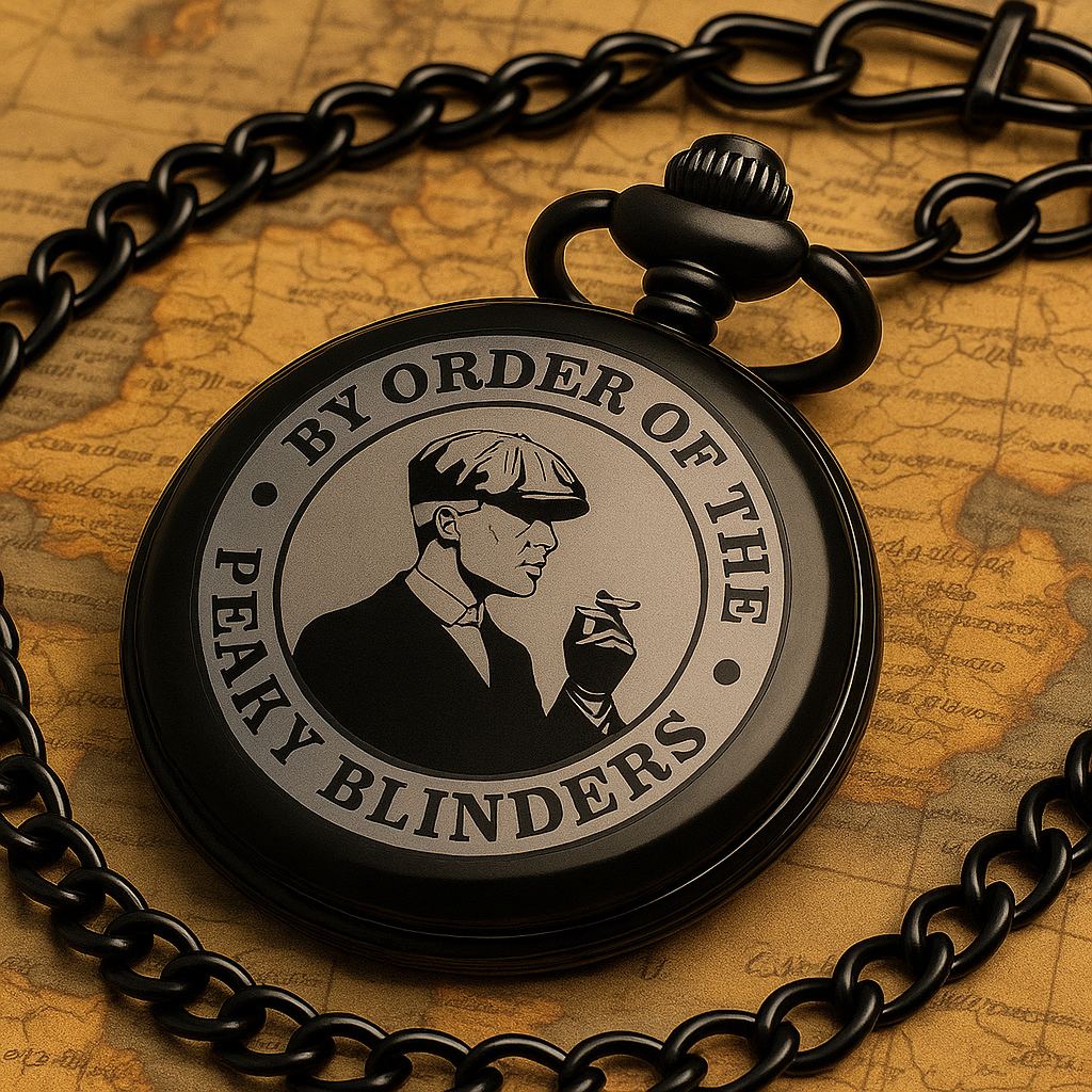 Peaky Blinders-Inspired Black Pocket Watch – "By Order Of The Peaky Blinders" Engraving